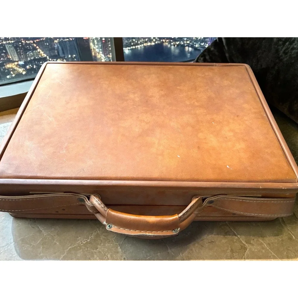 Vintage Hartmann Belting Leather‎ Attache Briefcase Tan USA 18x13x5